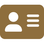 Vector icon of an ID card for the Contacts button on the Apex Mobile App, providing direct contact information for support teams.