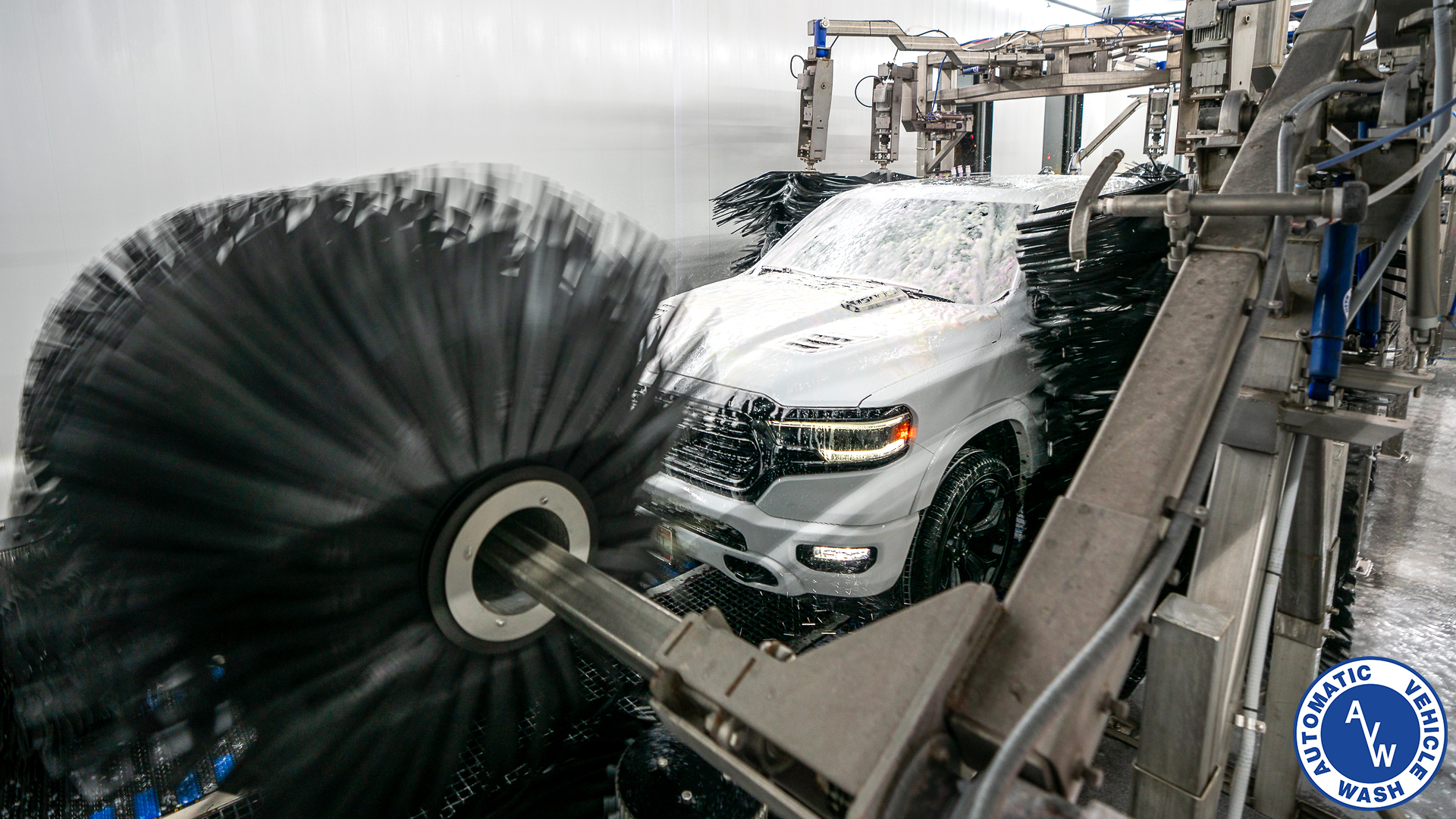 Operational car wash machine utilizing high-quality components supplied by Apex Industrial Automation