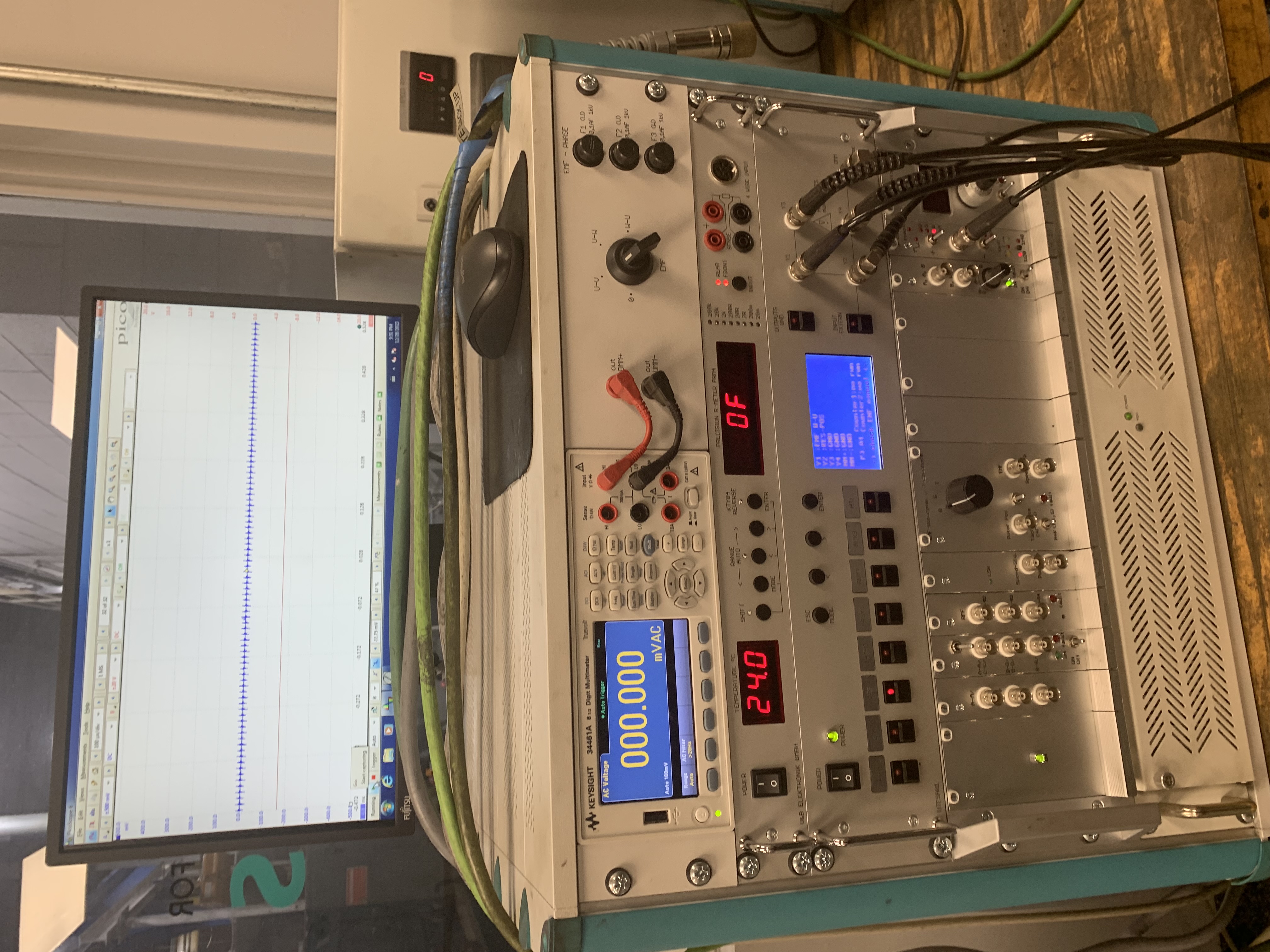 Advanced servo motor diagnostic testing unit at Apex Industrial Automation, used for servo motor repair.